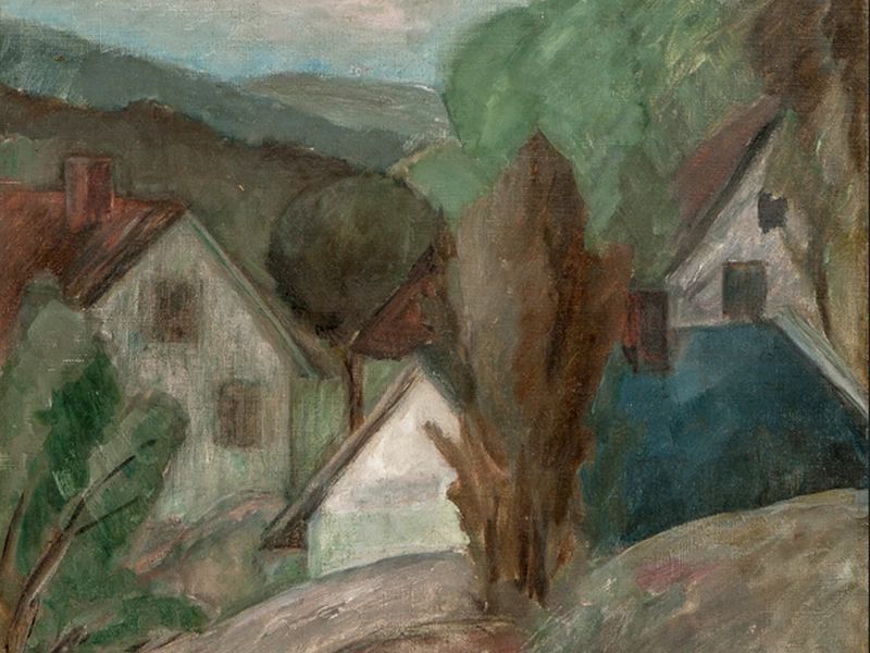 1889-Ragnhild Keyser - Paesaggio con casa